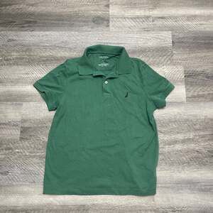 Nautica Mens Slim Fit Solid Cotton Mesh Deck Short Sleeve Polo Shirt Green